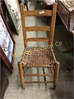WOOD CHAIR WITH WOVEN SEAT