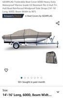 GEARFLAG Trailerable Boat Cover 600D Heavy Duty