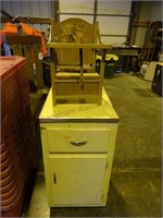 Painted Yellow Cabinet &Vintage Childs Potty Chair