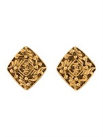 Gold-pl. Chanel Vintage Cc Clip-on Earrings