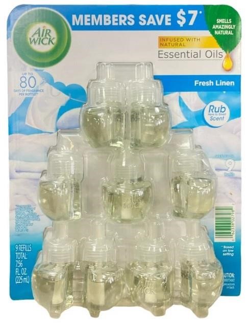 Air Wick Fresh Linen Essential Oils 9 Refills