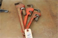 THREE PIPE WRENCHES