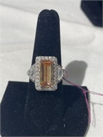 Gold Quartz Ring - 925