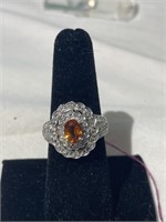 Orange Tourmaline Ring - 925
