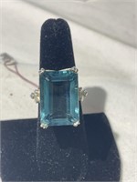 Blue Topaz Fashion Ring - 925