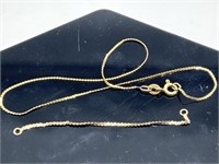 14kt Gold Anklet and Extender Chain
Total weight