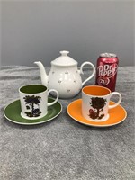 Tea Pot and Cups & Saucers