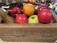 Artificial Fruit with Wooden Storage Box