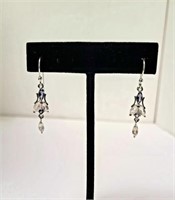 Stunning Silver Tanzanite&Moonstone Hook Earrings