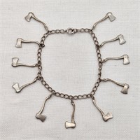 Silver Axes Charm Bracelet