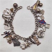 Silver Vintage Charm Bracelet