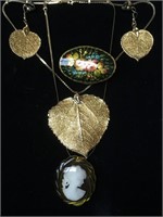 Gold Colored Leaf Jewelry and More