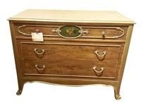 VINTAGE FRENCH WALNUT (3) DRAWER DRESSER