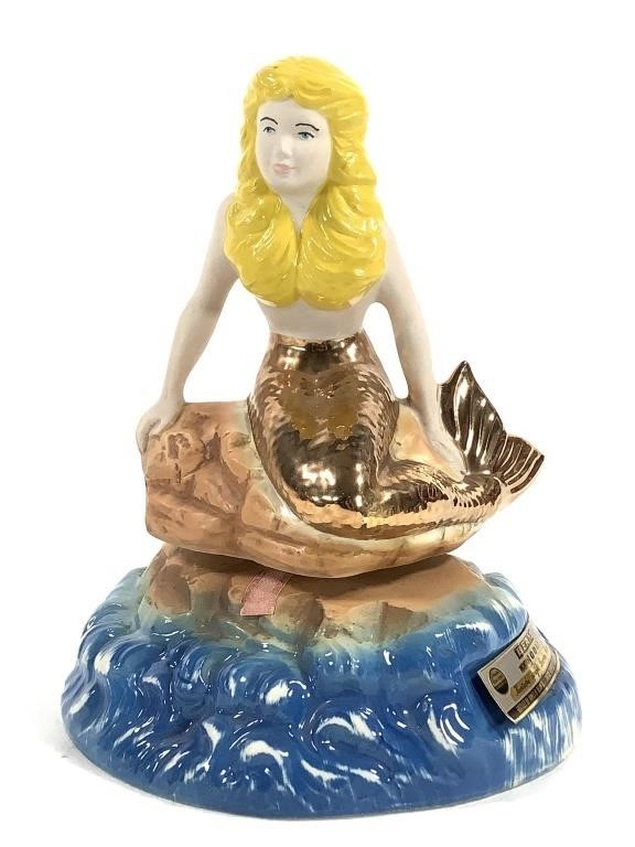 Beam Mermaid Figural Whiskey Bottle Decanter 1984