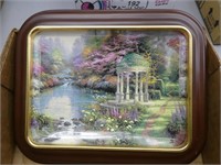 "Garden of Prayer" Thomas Kinkade framed dish -