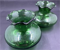 Mid Century Anchor Hocking Emerald Green Vases