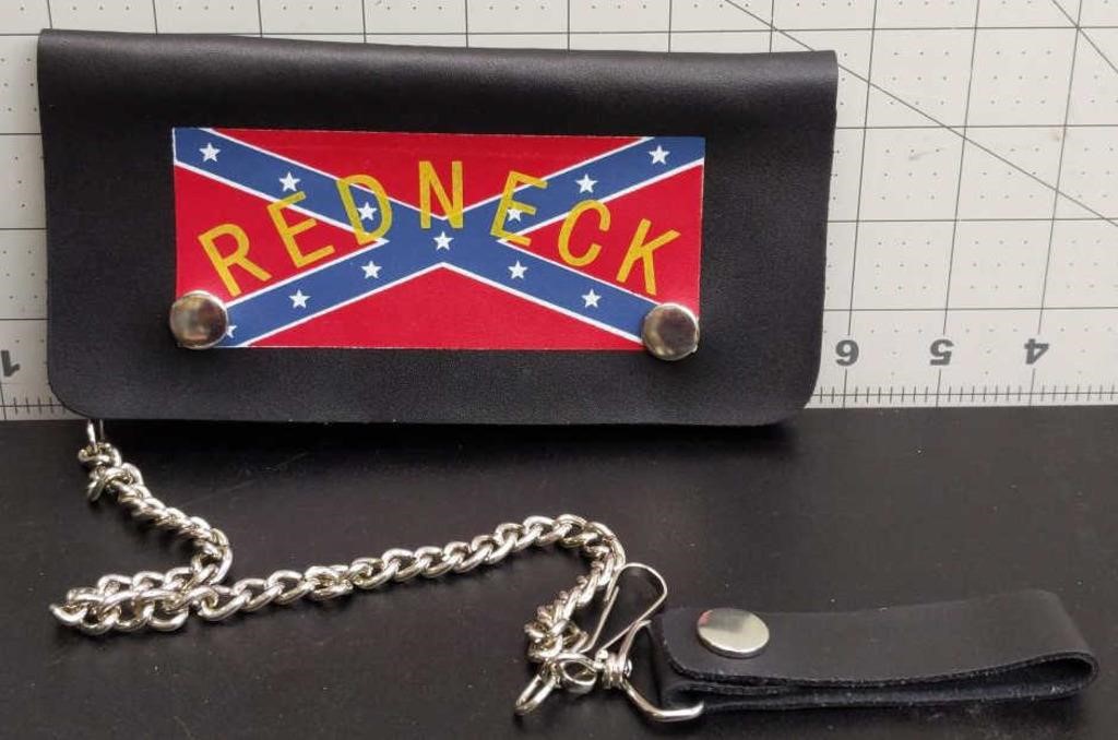 Genuine leather Redneck wallet with chain