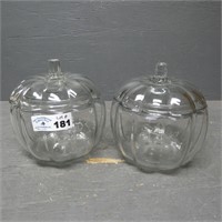 Glass Pumpkin Shaped Candy Dishes