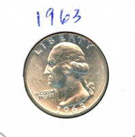 1963-D Washington Uncirculated Silver Quarter
