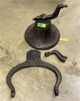 Old Dinner bell needs welded upper yoke broke