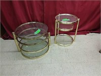Retro glass coffee table and end table
