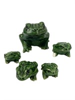 Vintage Lot Of 5 Ceramic Sitting Frogs