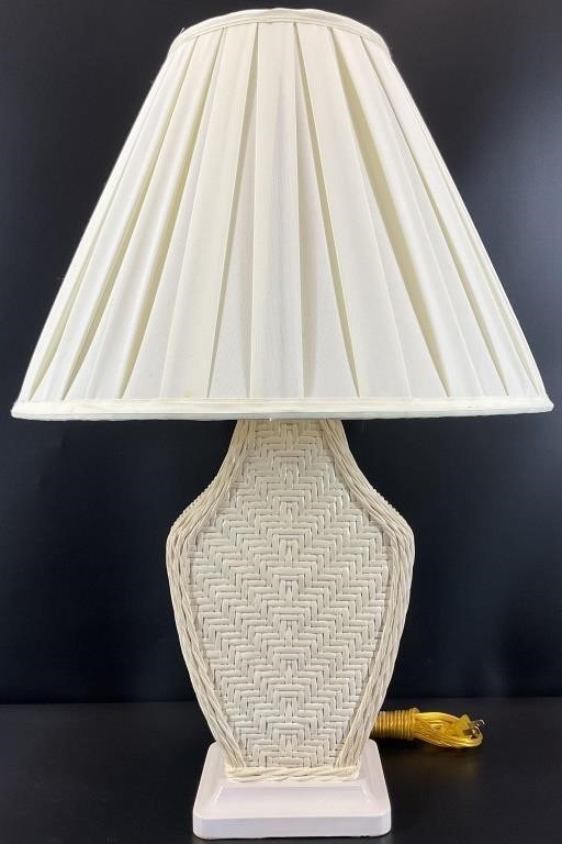 White Wicker Lamp