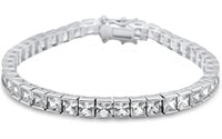 Invisible Set 12.50 ct White Topaz Tennis Bracelet