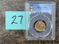 1901 Liberty Head Gold Half Eagle PCGS AU58