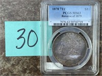 1878 7TF Morgan Dollar PCGS MS63 (Rev of 1879)