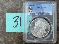 1881-CC Morgan Dollar PCGS MS64