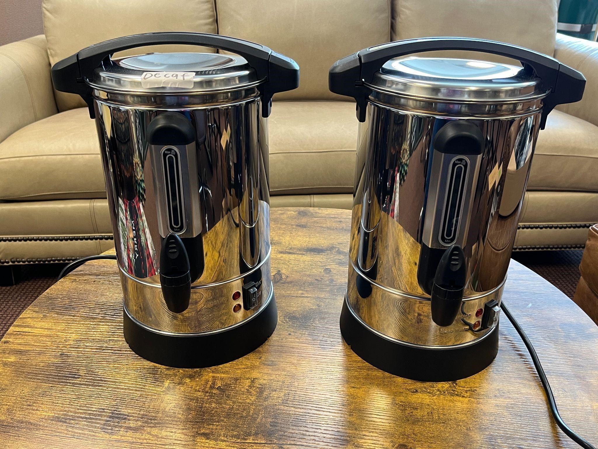 (Reserve $25) Two Commercial Coffee Pots Used Once