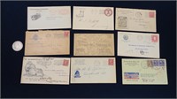 Lot of (9) Antique Advertising Envelopes post 1900