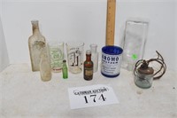 Glass Medicine Bottles & Cups