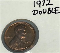 Copper U.S. Lincoln Head One Cent 1972 ERROR DOUBL