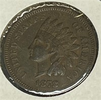 Copper U.S. Indian Head One Cent 1878