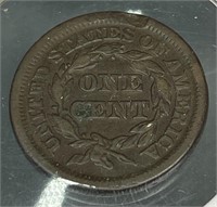 Copper U.S. Large One Cent Braided Hair 1848 Rim b