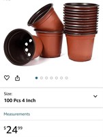 100 Pcs 4 Inch Plants Nursery Pots Reusable Plant