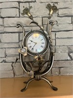 Rod Iron & Glass Mantel Clock
