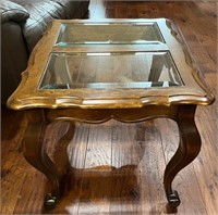 Wooden Glass Top Table Set