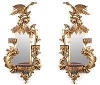 George III Style Chinoiserie Giltwood Mirrors, Pr
