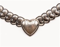 Quoc Trading Sterling Hollow Form Heart Necklace