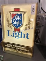 Old Style Light beer light, 10x17