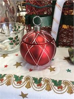 Glass decorative Christmas ornament candy dish