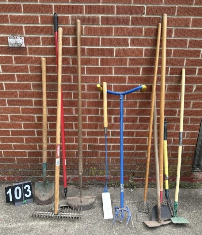 Assorted Garden Tools and The Original Claw