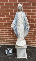Vintage Stone Statue and Pedestal