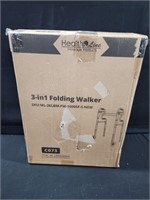 3 in 1 Folding Walker with Front Wheels by Health