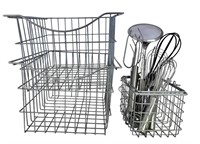 Kitchen Utensils & Chrome Baskets