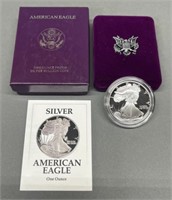 1991-S Proof American Silver Eagle w/ Case & COA
