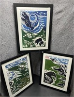 3 Visual Art Pictures Signed, 5/75 
Each- Height